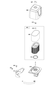 Part Location Diagram of 797032 Briggs and Stratton Filter-air Cleaner Ca
